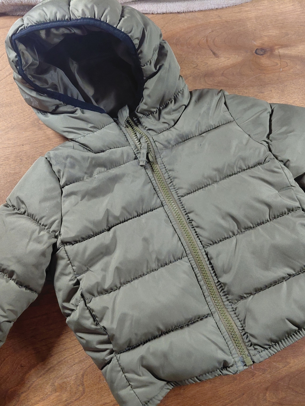 The Children's Place Olive Green Hooded Puffer Jacket 18-24m